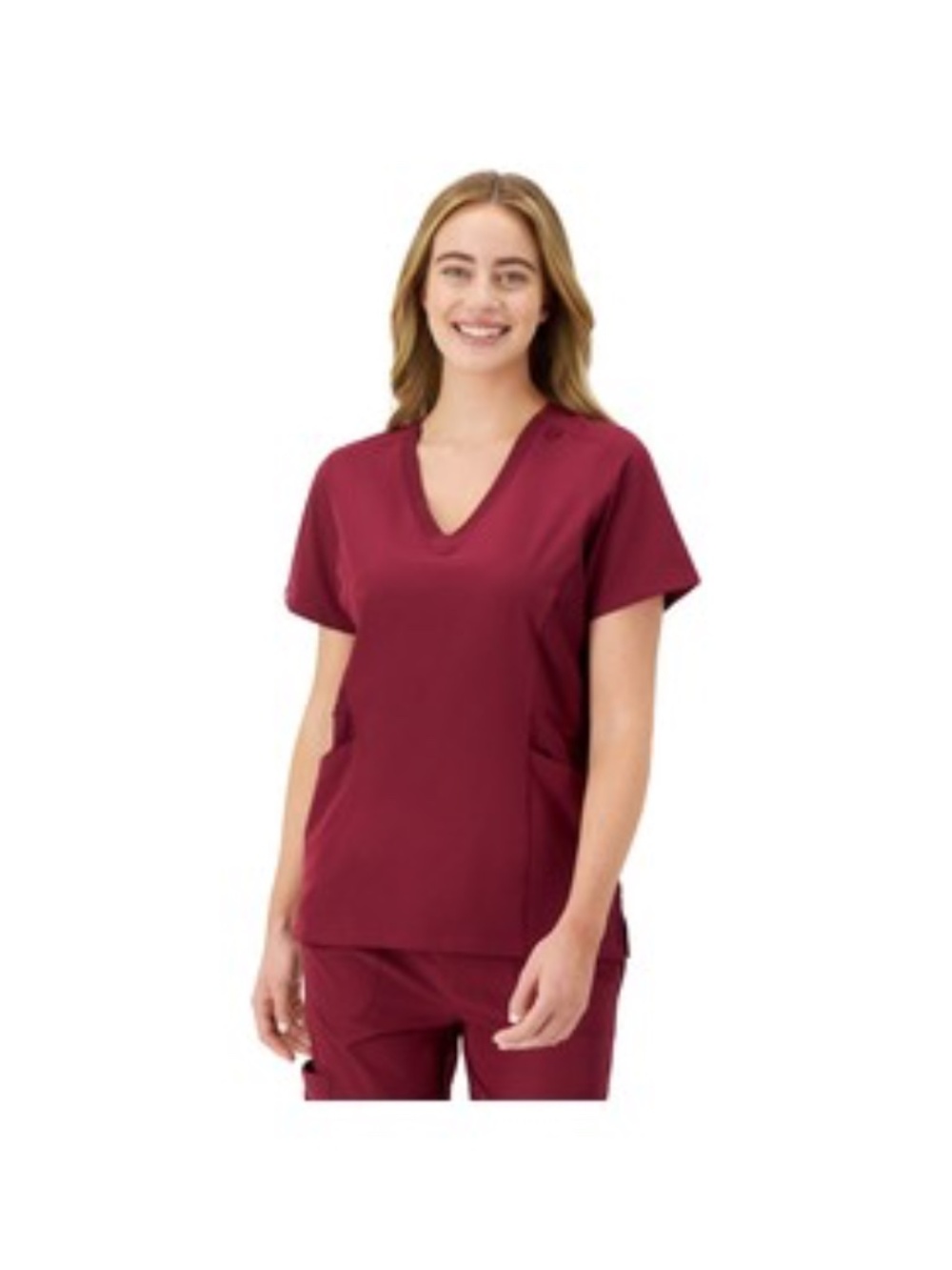 Maroon V-Neck scrub top